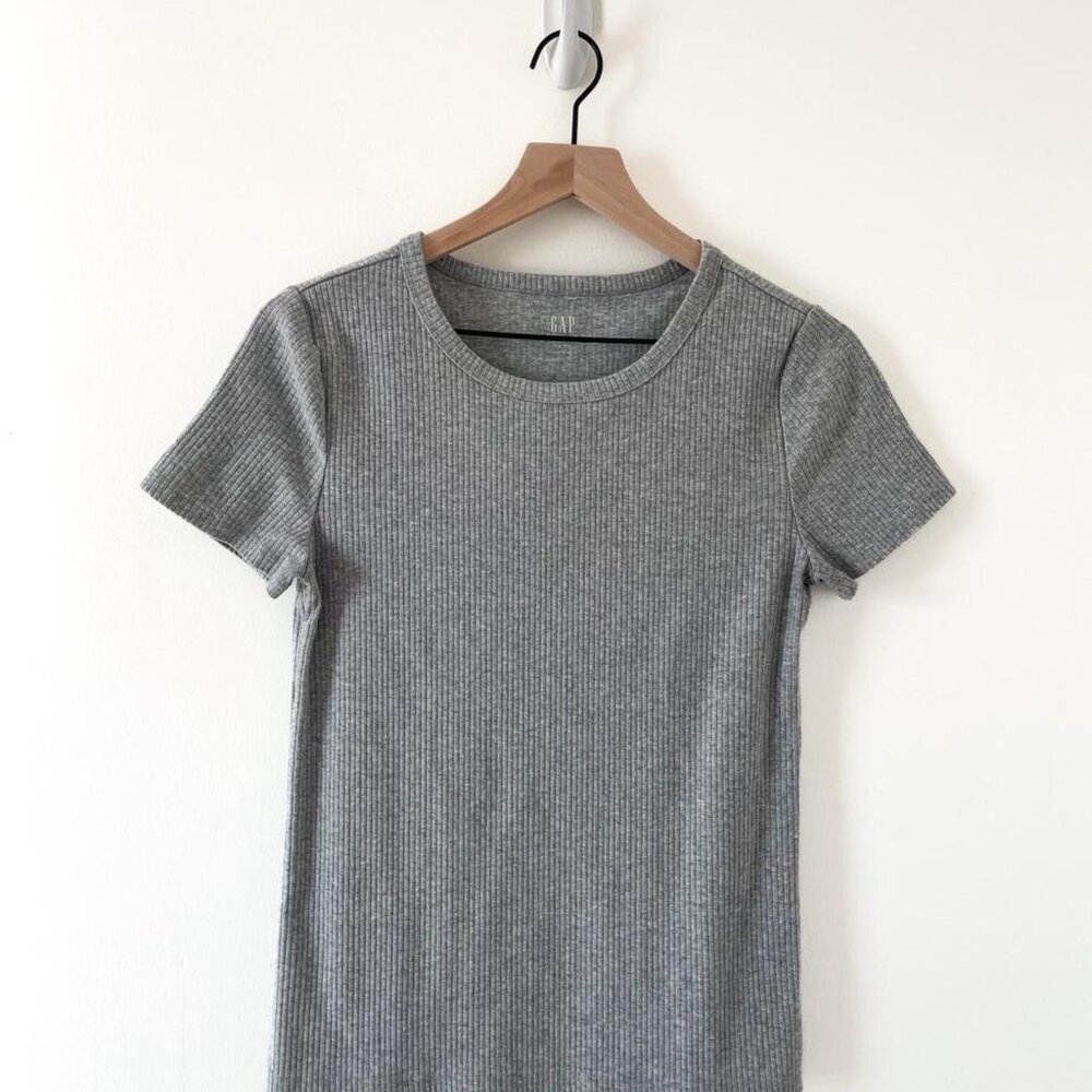 Gap Grey Ribbed Short Sleeve Tee